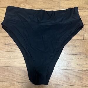 Aerie Black V-cut High-Rise Bikini Bottoms
